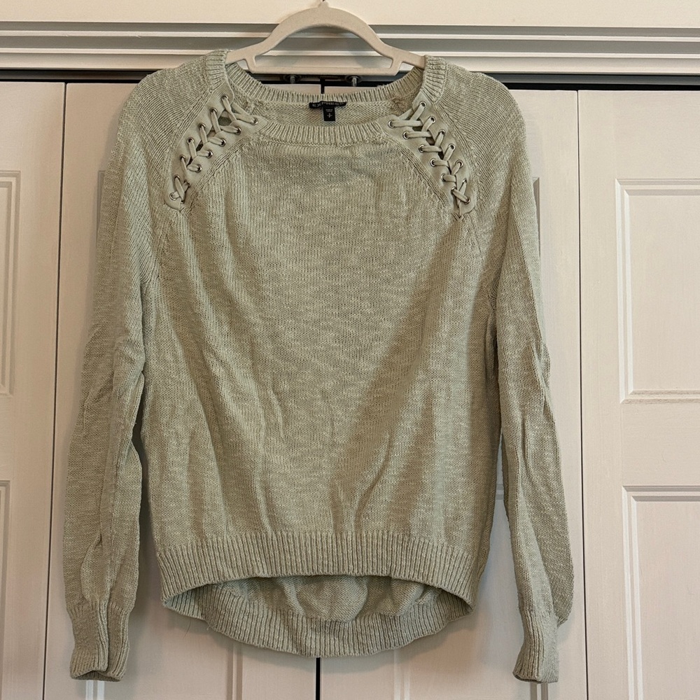 Express Light Green Crew Neck Sweater